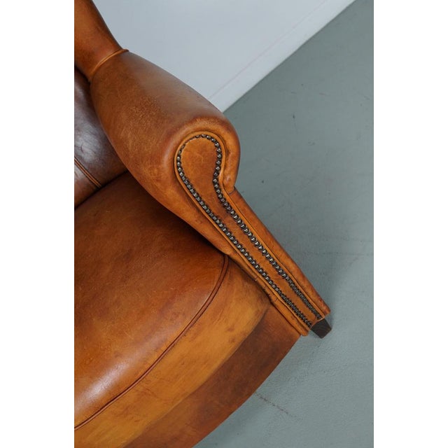 Vintage Dutch Cognac Colored Leather Club Chair For Sale - Image 15 of 18