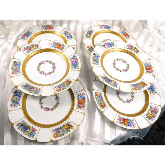 1910s 1910s Rosenthal Lot of Six White Floral Dinner Plate - Set of 6 For Sale - Image 5 of 7
