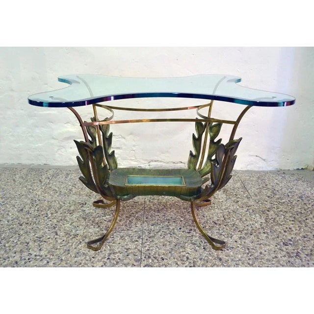 Coffee Table in Painted Brass and Crystal by Pier Luigi Colli, 1950s For Sale - Image 6 of 6