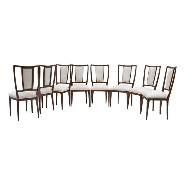 Mid-Century Modern Italian Bouclè Dining Chairs, 1950, Set of 8 For Sale