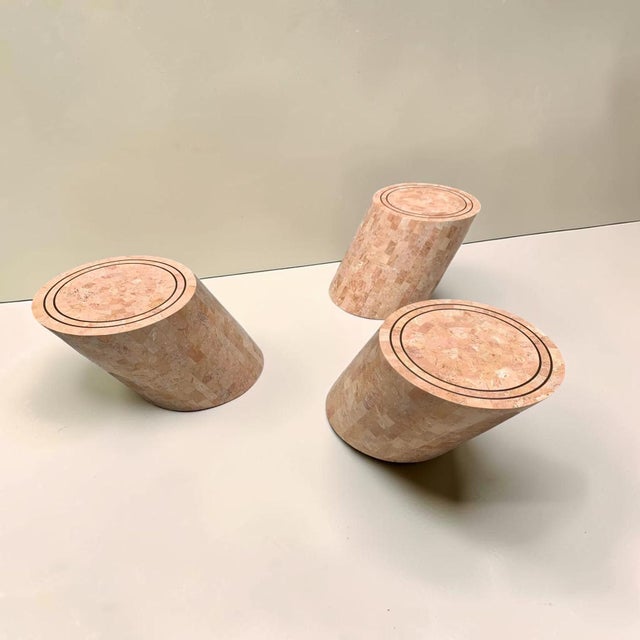 Modern 1980s Maitland-Smith Tessellated Stone Angular Pedestal For Sale - Image 3 of 6