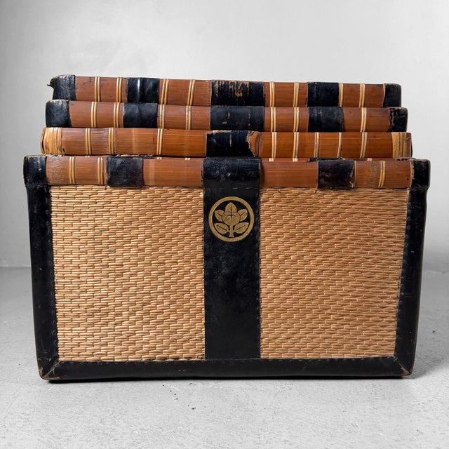 This set of five antique Japanese baskets dates to the Meiji period and belongs to the type known in Japan as kōri:...