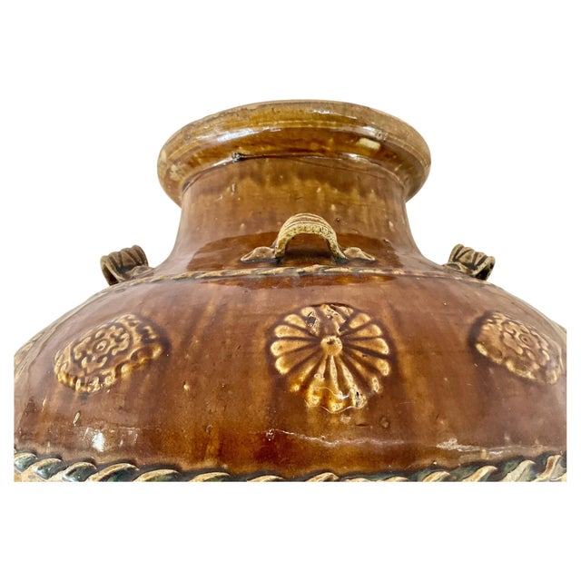 Late 19th Century Southeast Asian Qing Martaban Ware Storage Jar For Sale - Image 5 of 12
