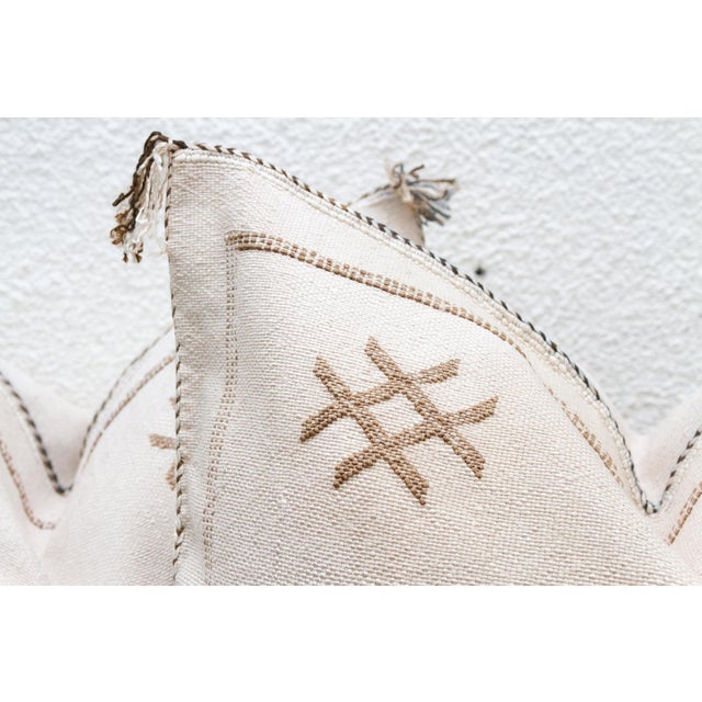 Pair of Amber Clay Large Silk Rug Pillows For Sale - Image 4 of 8