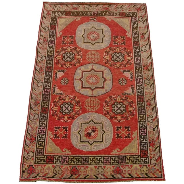 Antique Samarkand Tribe Rug 7'5'' X 4'1'' For Sale In Los Angeles - Image 6 of 6