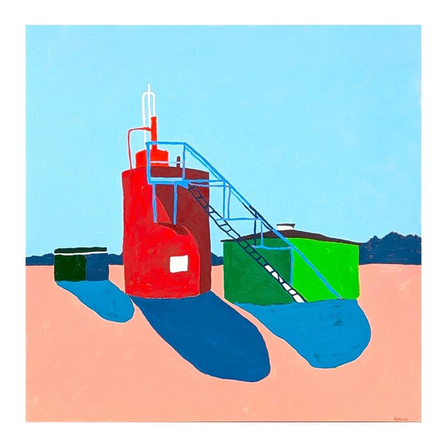 2020s Jacob Spacek “American Rural, Cistern” Contemporary Colorful Pastoral Landscape Painting, 2024 For Sale - Image 5 of 12
