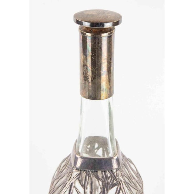 Jugendstil Sterling Overlay Glass Decanter, Early 20th Century For Sale - Image 5 of 7