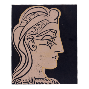 1962 Pablo Picasso Linocut Engraving "Female Head in Profile"
