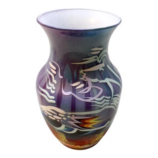 Signed Sam 2 Bulls – Oglala Lakota Sioux Hand-Painted Art Vase For Sale