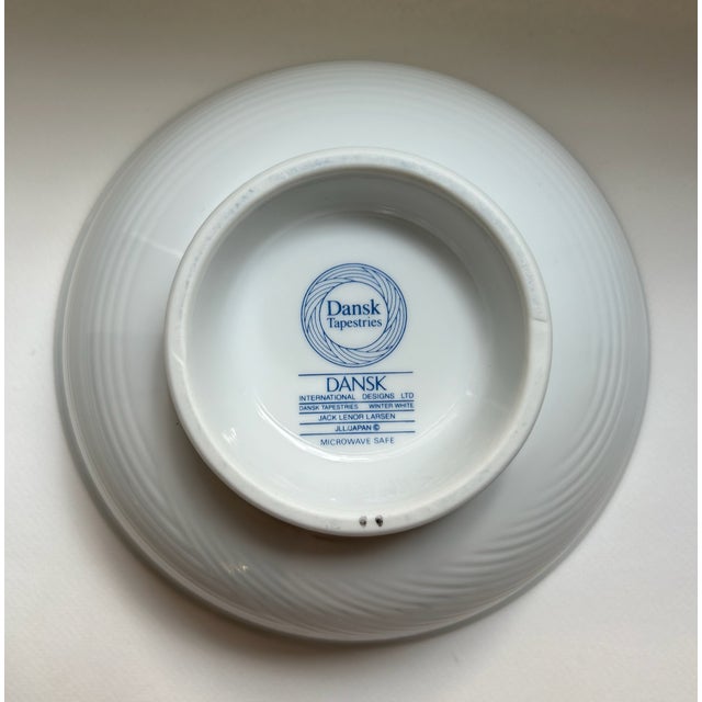 Late 20th Century Dansk Winter White Tapestries Porcelain Serving Bowl For Sale - Image 13 of 16