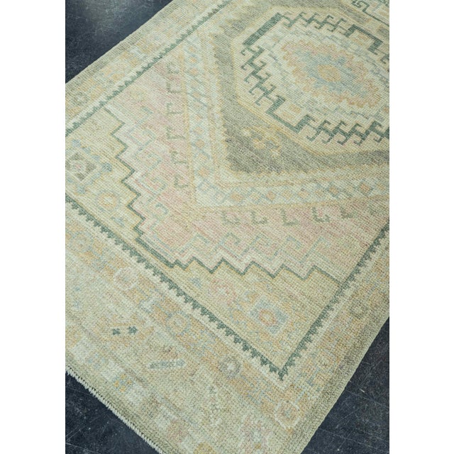 Brown Turkish Oushak Rug 3'1" x 7'5" #19277 For Sale - Image 8 of 8