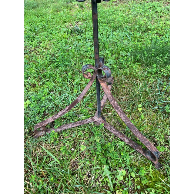 Vintage Wrought Iron Plant Stand For Sale - Image 4 of 12