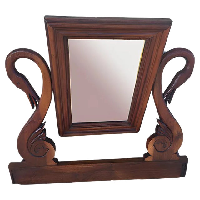 Vintage Empire Style Walnut Mirror For Sale