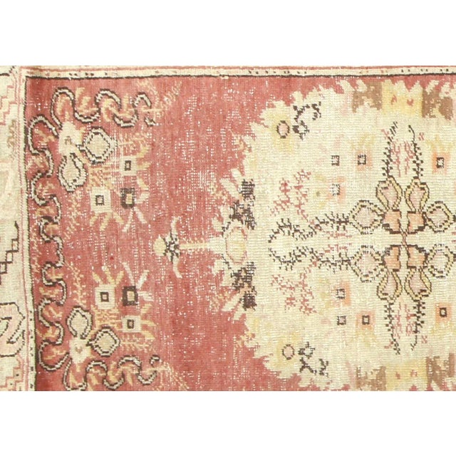 1960s Turkish Oushak Runner. Handwoven with wool on wool foundation in the Oushak region of Western Turkey. The Anatolian...