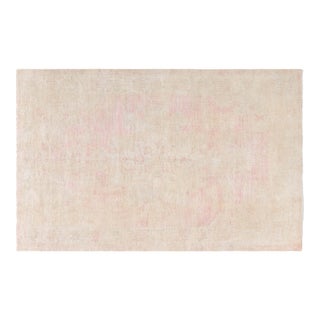 Vintage Turkish Oushak Rug in Soft Blush and Ivory Tones For Sale