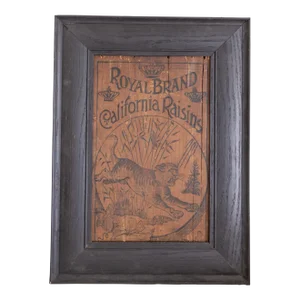 Royal Brand California Raisins With Tiger Wood Crate Panel | 19th C Americana