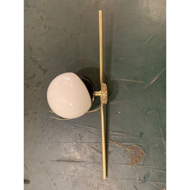Art Deco Brass and Opaline Glass Wall Lamp, Italy, 1945 For Sale - Image 9 of 10