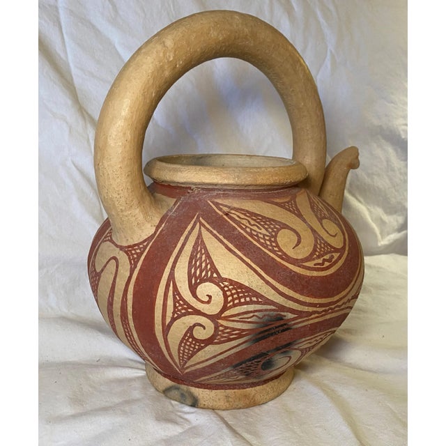 Ceramic Earthenware Hand Painted Vintage Tea Pot For Sale - Image 7 of 13