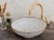 Ceramic 14k Gold Rim Handmade Top Bathroom Sink For Sale - Image 4 of 4