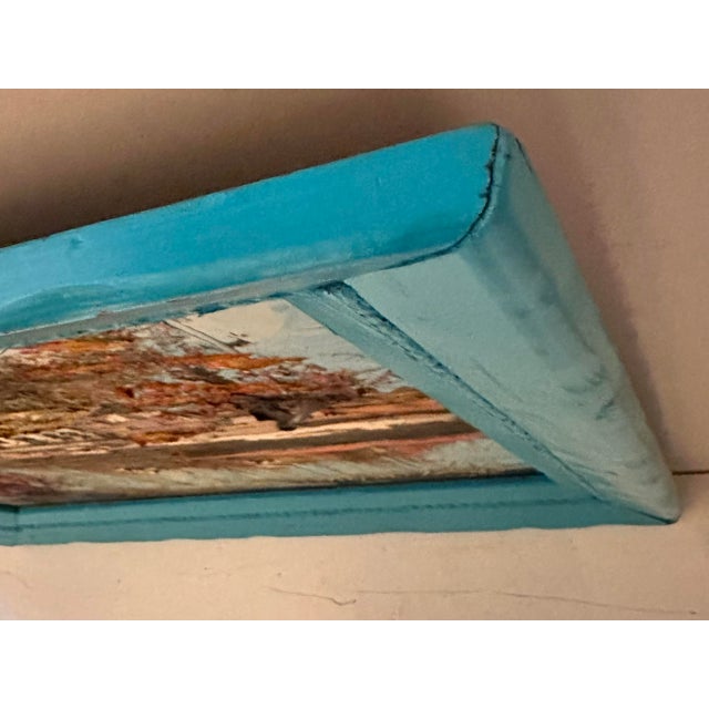 Wood Vintage Waterside Landscape Painting For Sale - Image 7 of 11