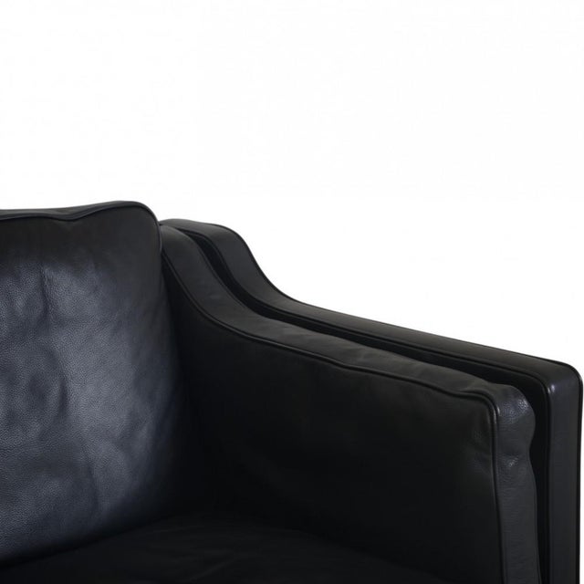 2212 Two-Seater Sofa in Black Leather by Børge Mogensen, 1980s For Sale - Image 6 of 18