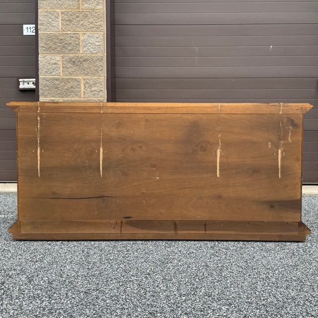 1970s Henredon Fine Furniture Spanish Revival Oak 9 Drawer Rolling Low Dresser For Sale - Image 12 of 15