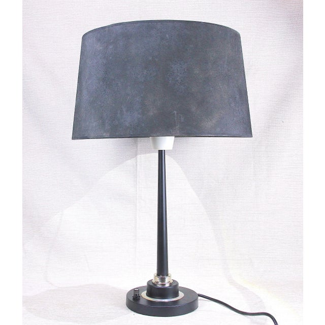 Mid-Century Modern Maison Jumo Black and Brass Table Lamp, Mid-Century France For Sale - Image 3 of 7