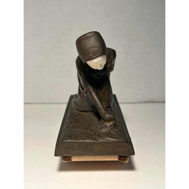 Rare 1900's Bronze Presse Papier by Austrian Sculptor Anton Endstorfer 1880-1960 For Sale - Image 4 of 9