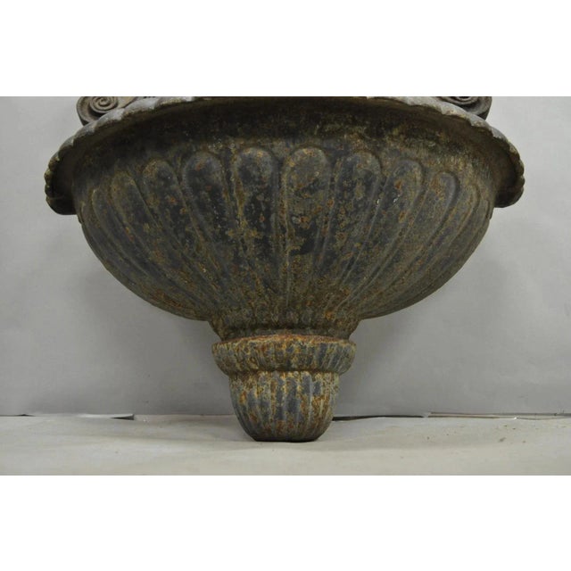 Metal Mid 20th Century Vintage French Neoclassical Cast Iron Nude Maiden Wall Mounted Garden Fountain For Sale - Image 7 of 10