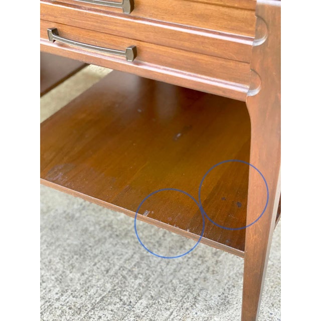 Mid-Century Modern Walnut Sculpted End Tables by Mersman - a Pair For Sale - Image 10 of 11