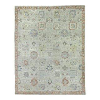 Exquisite Rugs Evie Hand Knotted Wool Gray & Multi - 9'x12' For Sale