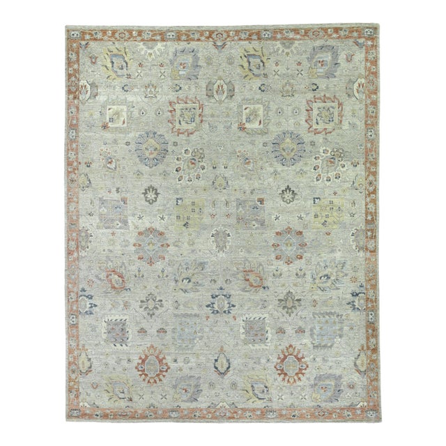 Exquisite Rugs Evie Hand Knotted Wool Gray & Multi - 9'x12' For Sale