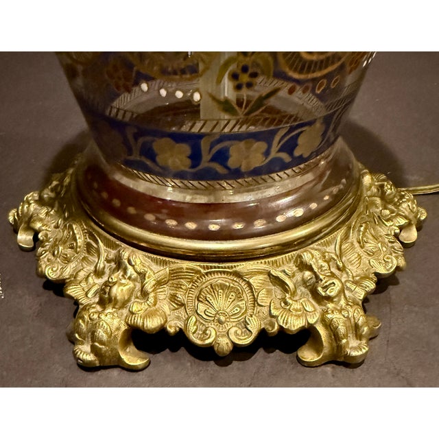 Late 19th Century Fritz Heckert "Jodhpur" Islamic Revival Enameled Glass Table Lamp For Sale - Image 9 of 10