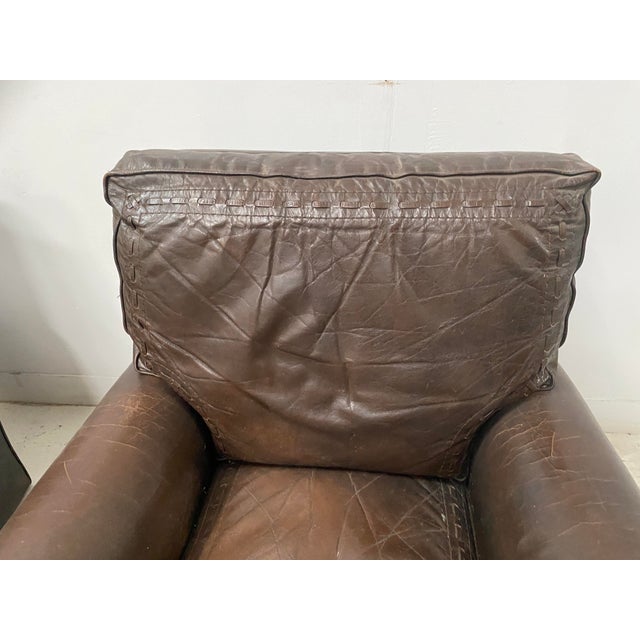 Brown Vintage Brown Leather Chairs, 1970s, Set of 2 For Sale - Image 8 of 17