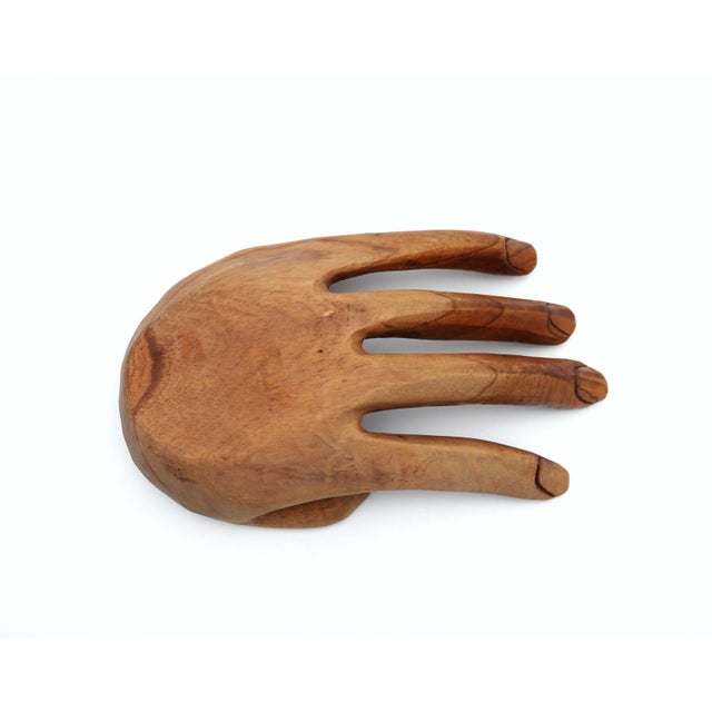 Large Vintage Wood Hand, Tray For Sale In Phoenix - Image 6 of 10