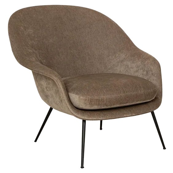 Bat Fabric Brown, Brown-Green Frame & Black Armchair from Gubi For Sale