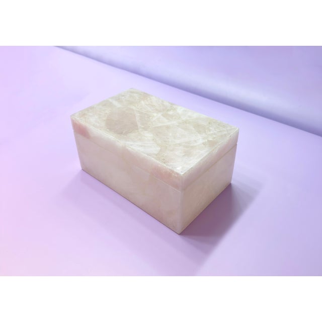 Premium Rose Quartz Large Jewelry/Accessory Box / Ships From New York For Sale - Image 4 of 6
