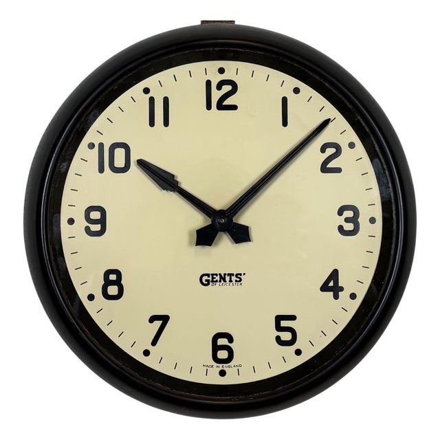 Vintage Brown Bakelite Wall Clock by Gents of Leicester, 1950s For Sale