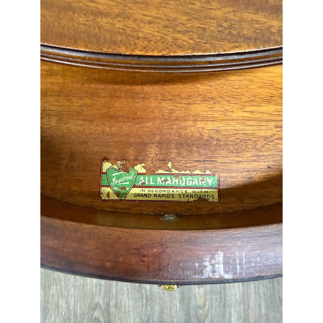 Vintage Imperial Furniture All Mahogany Drum Table End Table Lamp Table For Sale - Image 13 of 13