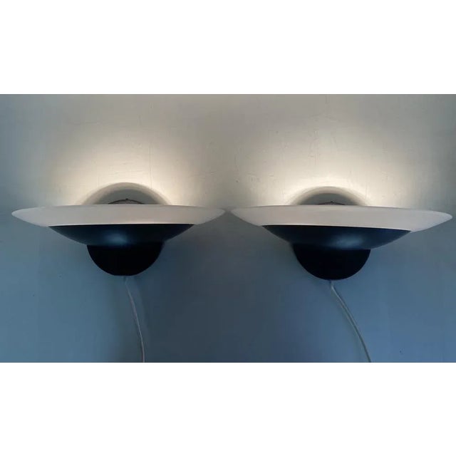 Glass Black Acryl and Glass Wall Lights by Leonardo Marelli for Estiluz, 1980s, Set of 2 For Sale - Image 7 of 9