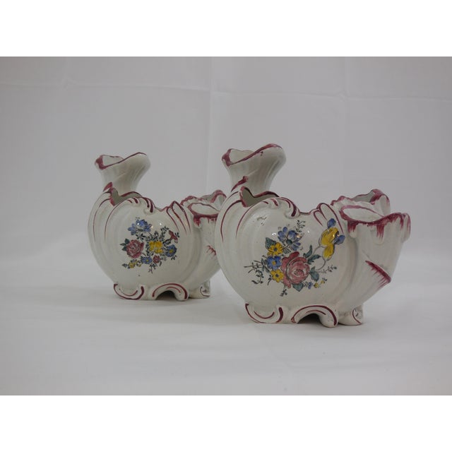 Ceramic Saxe-Gotha German Faience Vases - a Pair For Sale - Image 7 of 7