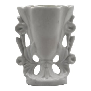 19th Century White French Porcelain Altar Vase For Sale