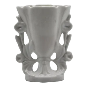19th Century White French Porcelain Altar Vase