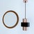 1 of 3 Mid century Danish Modern pendant lamp, Hammerborg Design, with a copper central cylinder and a black enameled...