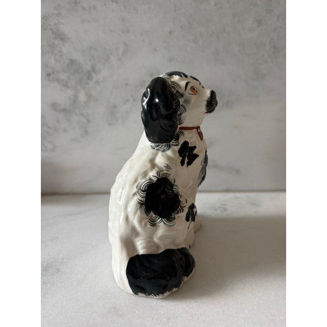 Antique Staffordshire Style Ceramic Spaniel Figurine For Sale - Image 4 of 12