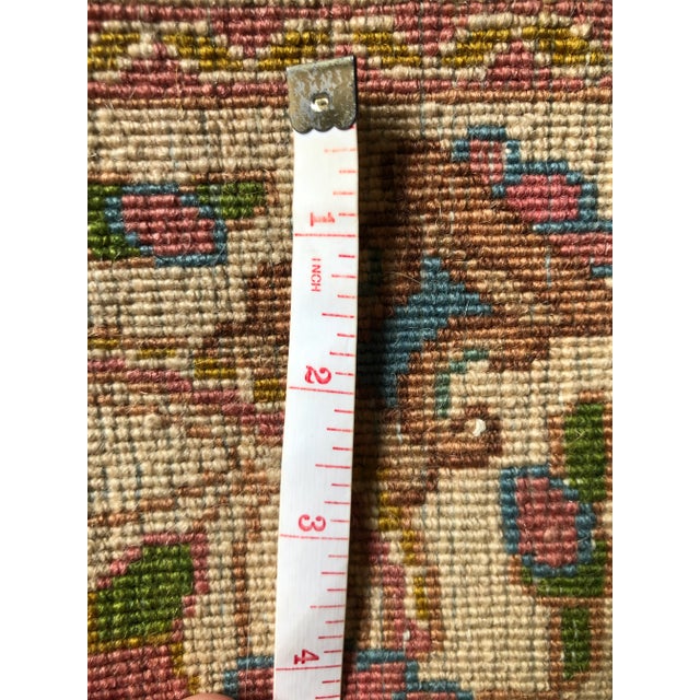 1920s Kerman Blue and Pink Semi Antique Persian Rug For Sale - Image 5 of 6