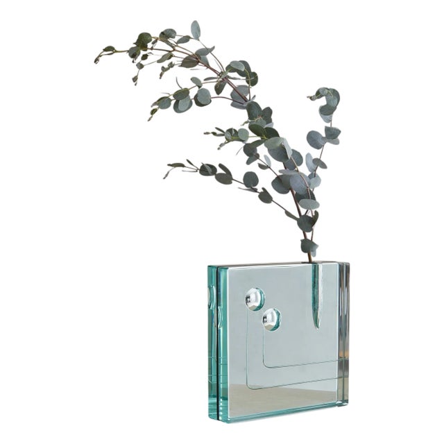 Italian Square Crystal Vase by Pierangelo Gallotti & Luigi Radice, 1960s For Sale
