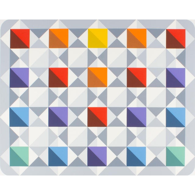 An Op Art serigraph print, titled "Nebula VIII," by the Croatian-American Marko Spalatin (born 1945). This print depicts a...