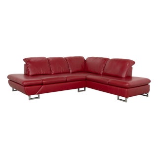 Leather and Chrome Corner Sofa from Willi Schillig For Sale