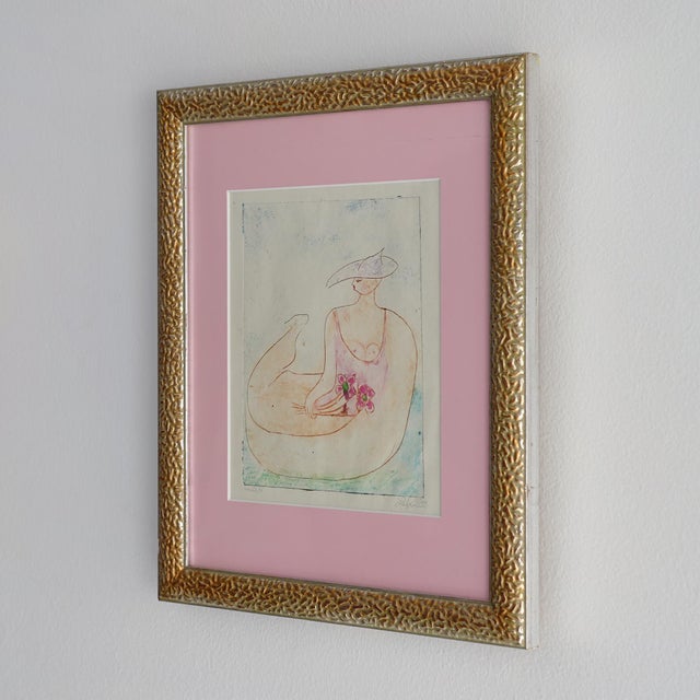 1983 Signed Avant-Garde Watercolor Pencil Nude Drawing Framed For Sale In New York - Image 6 of 6